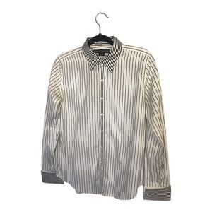 3 for $50 Ralph Lauren Black label striped button blouse 10 career formal